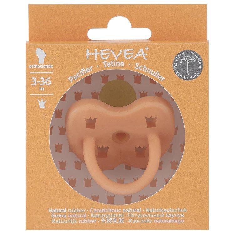 Hevea Ortodontyczny smoczek kauczukowy 3-36 msc Korony Cantaloupe - 4kidspoint.pl