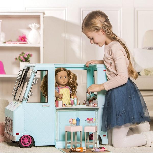 OurGeneration Ciężarówka z lodami i wyposażeniem Sweet Stop Ice Cream Truck - 4kidspoint.pl