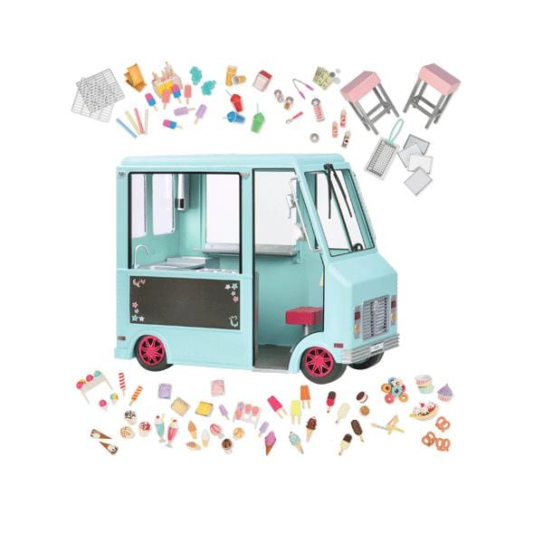 OurGeneration Ciężarówka z lodami i wyposażeniem Sweet Stop Ice Cream Truck - 4kidspoint.pl