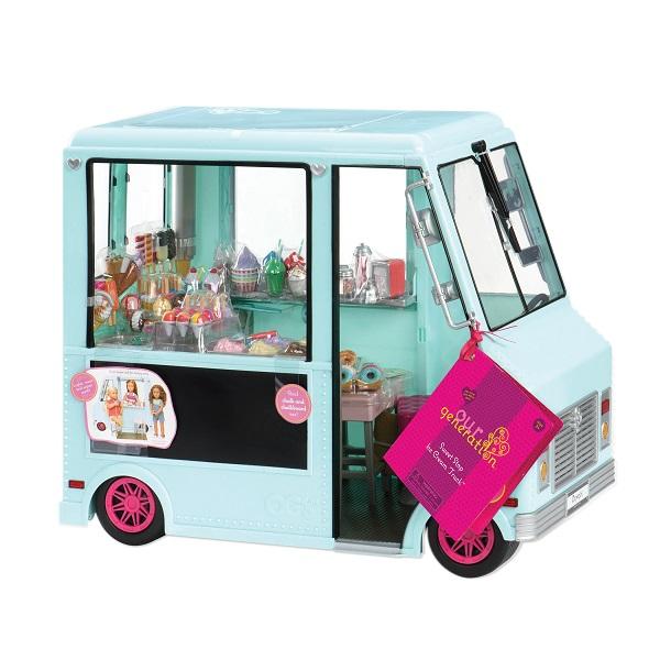 OurGeneration Ciężarówka z lodami i wyposażeniem Sweet Stop Ice Cream Truck - 4kidspoint.pl
