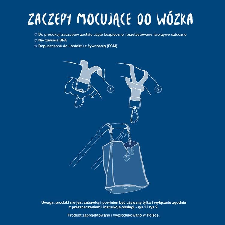 La Millou Zaczepy Mocujące Do Wózka Białe Silver