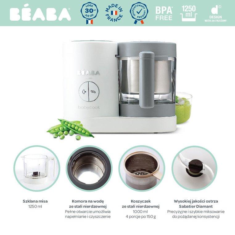 Beaba Babycook® Neo urządzenie do miksowania i gotowania 4 w 1 grey/white - 4kidspoint.pl