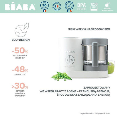 Beaba Babycook® Neo urządzenie do miksowania i gotowania 4 w 1 grey/white - 4kidspoint.pl