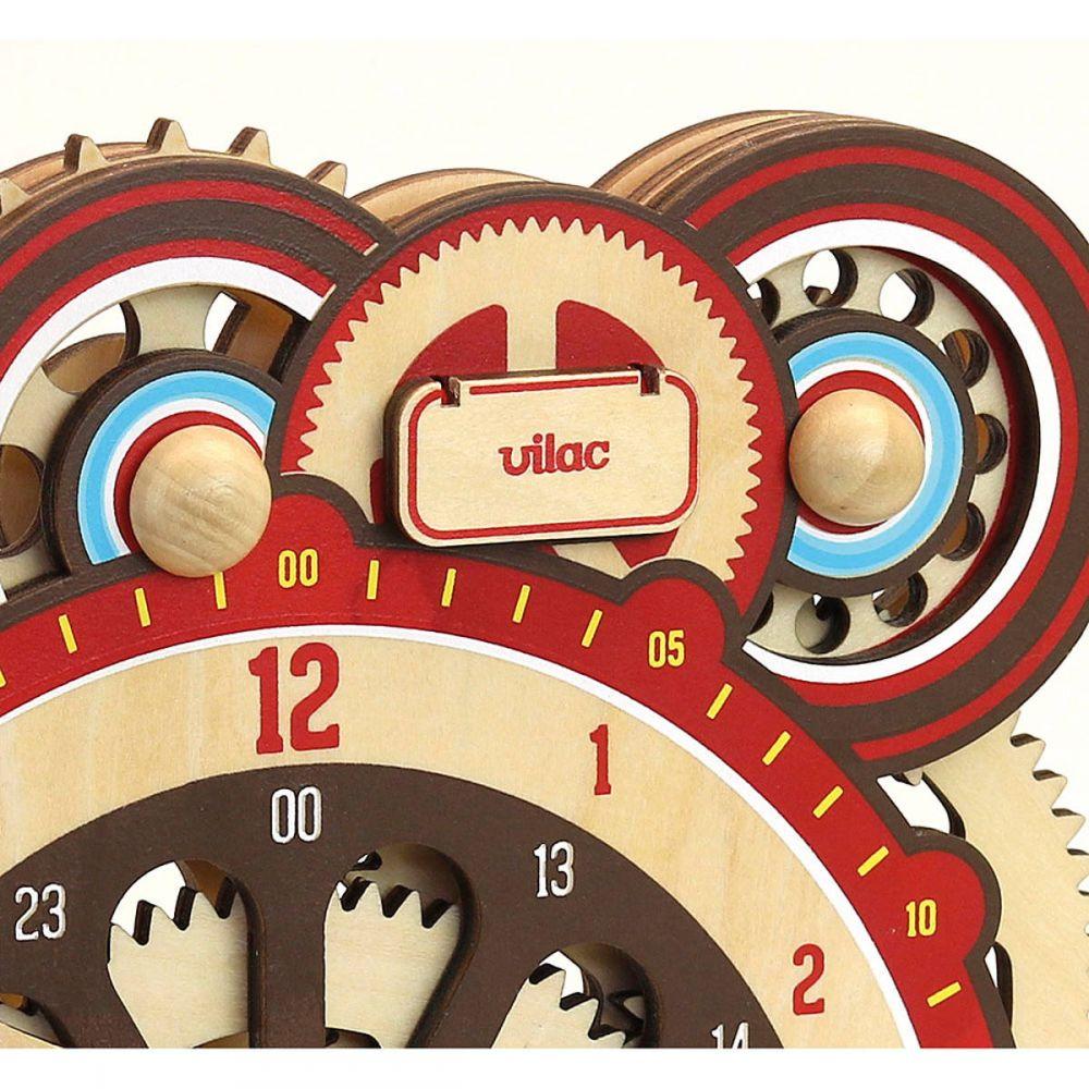 Vilac Drewniany zegar dla dzieci do nauki godzin