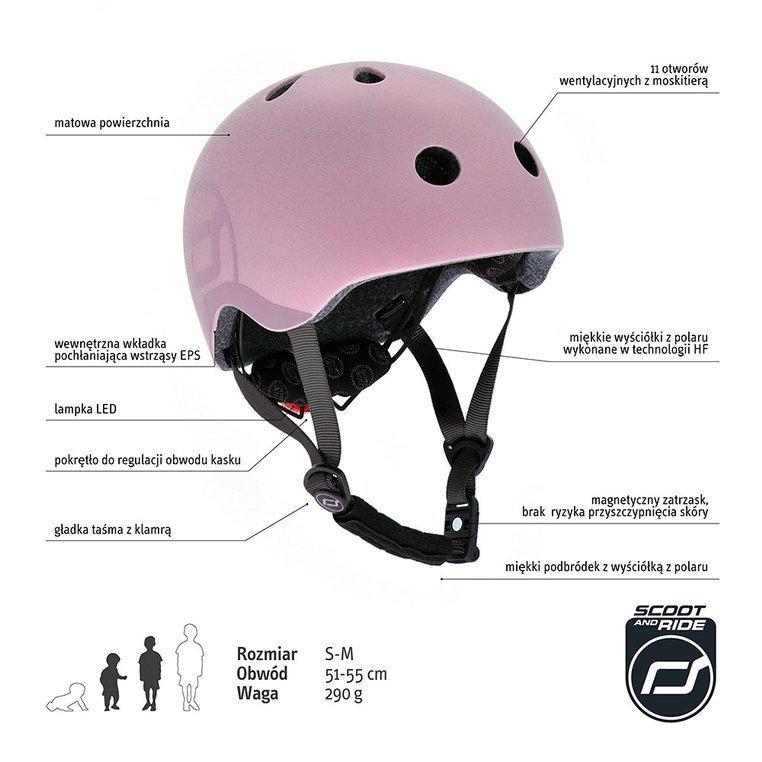 Scootandride Kask S-M dla dzieci  3+ Rose - 4kidspoint.pl