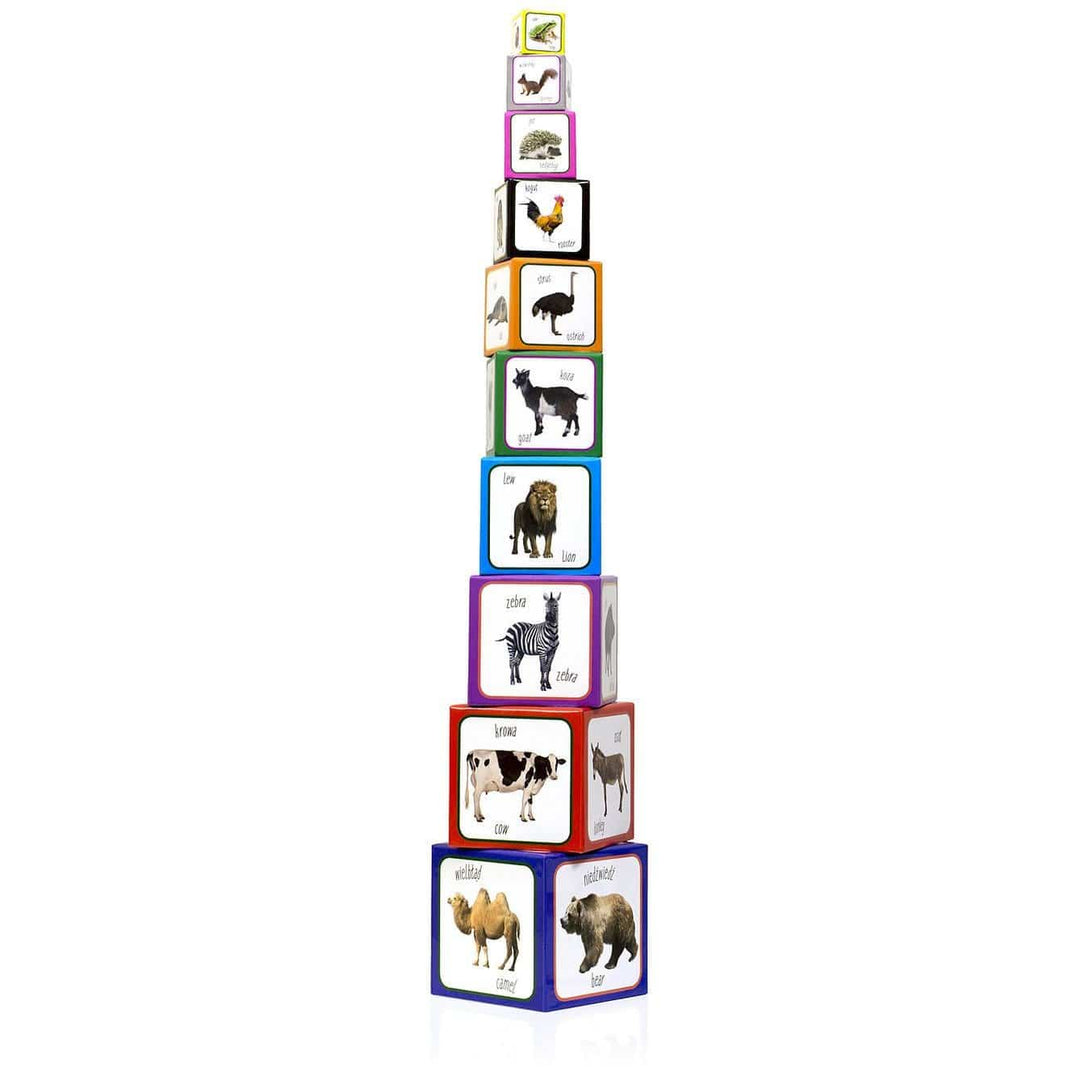 Piramida Zabaw Kartonowe klocki dla dzieci zwierzęta