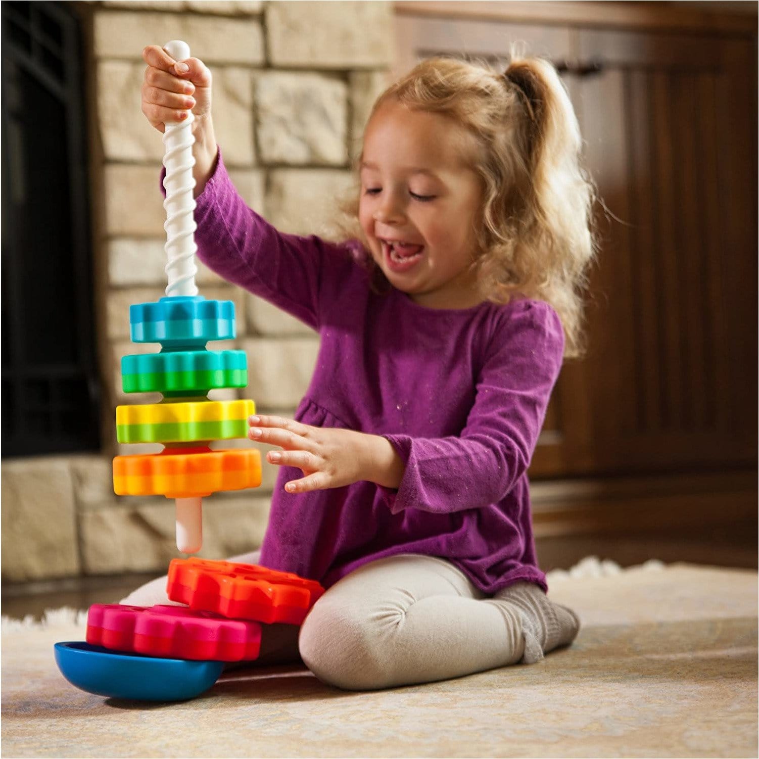 Fat Brain Toys Zakręcona Wieża Piramida SpinAgain