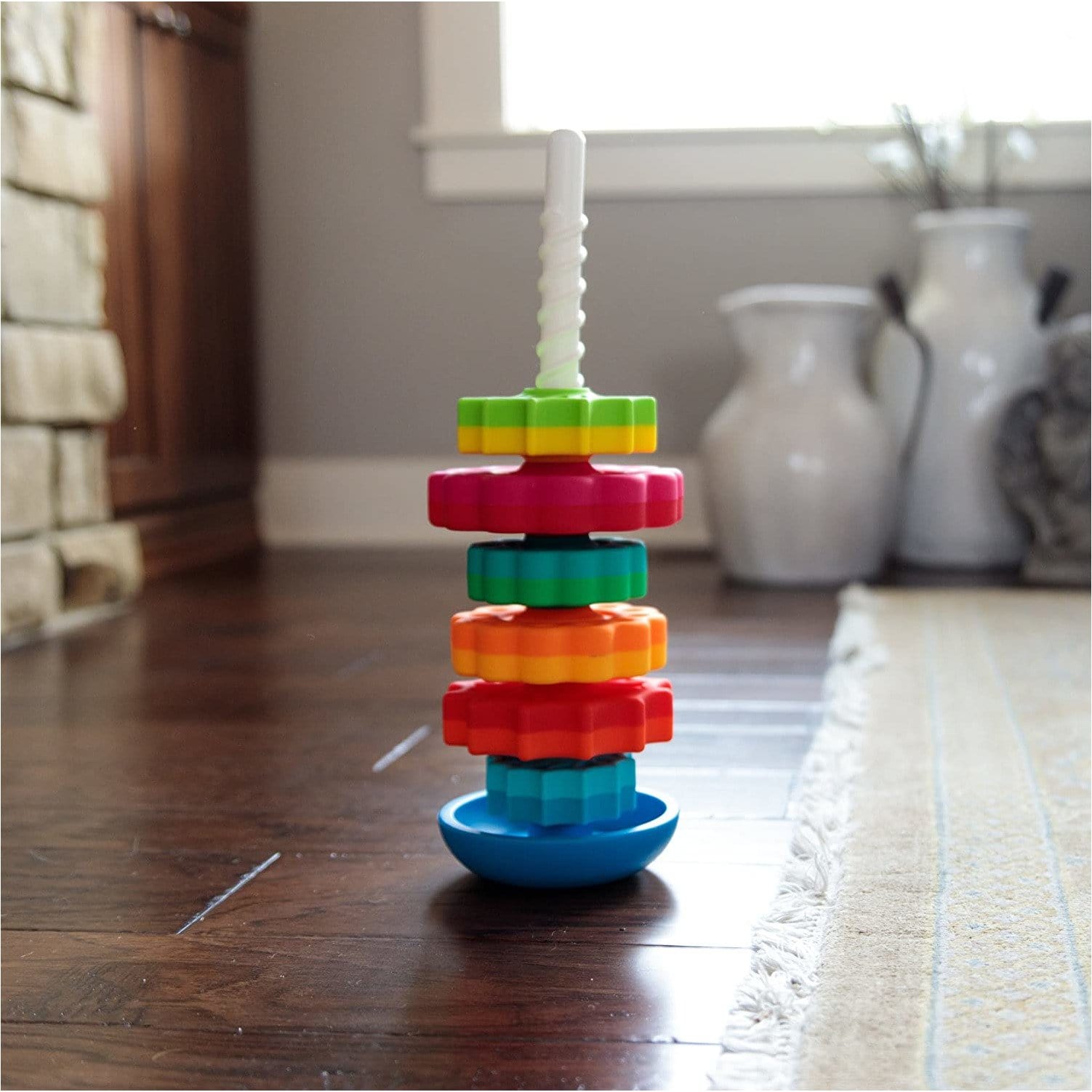 Fat Brain Toys Zakręcona Wieża Piramida SpinAgain