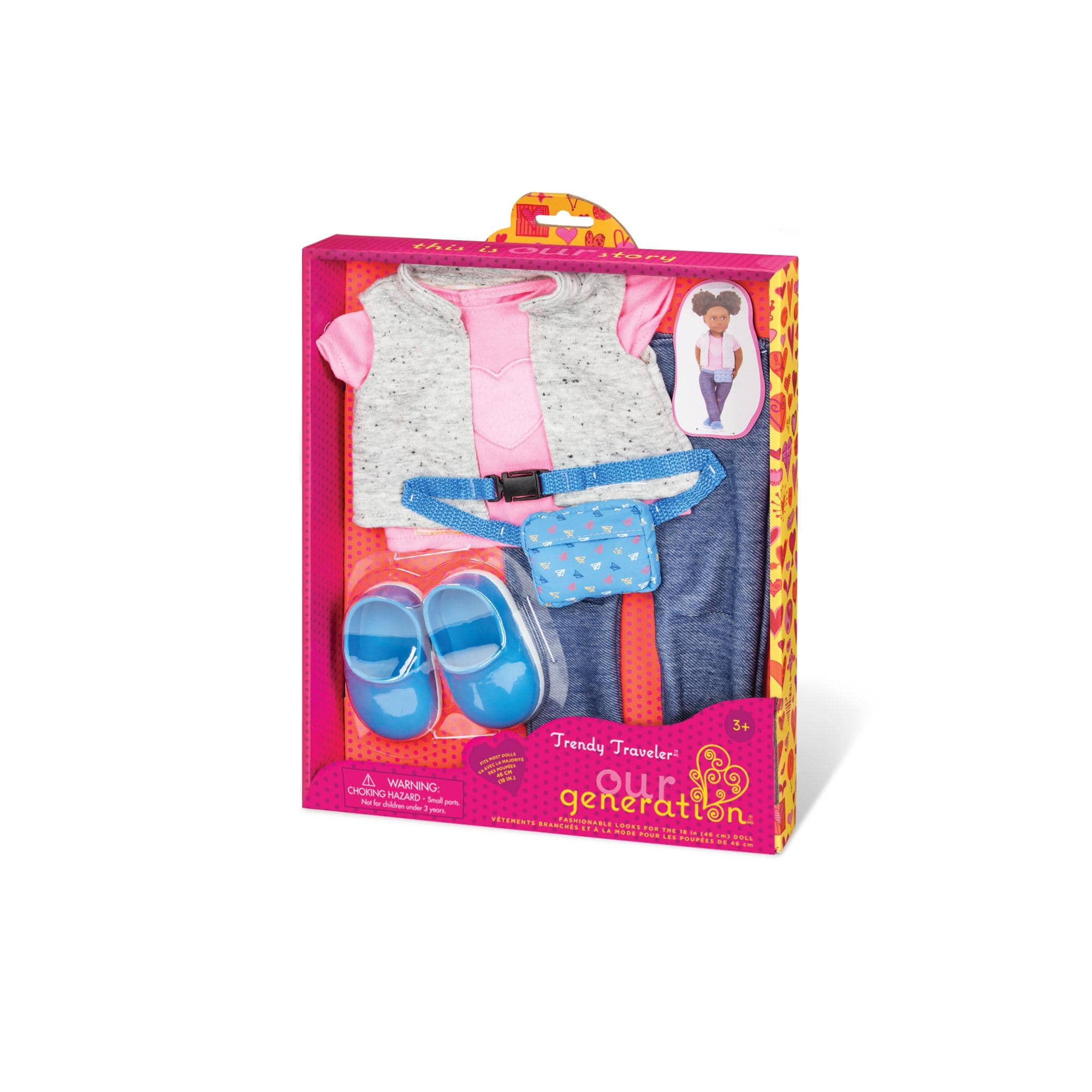 Our Generation Zestaw ubranek dla lalek - Trendy Traveler - 4kidspoint.pl