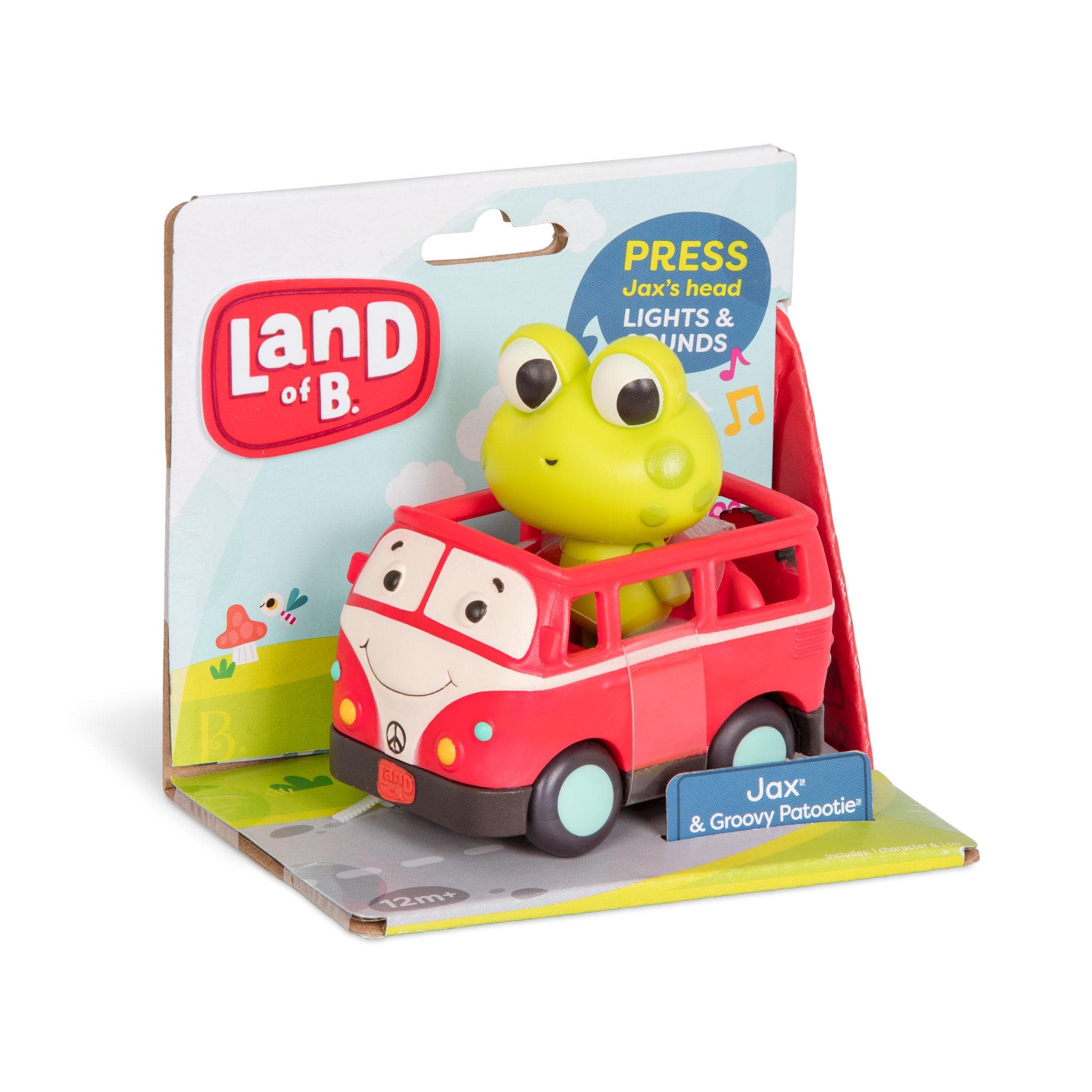 B.Toys seria Land of B. Miękkie autko sensoryczne busik z żabką
