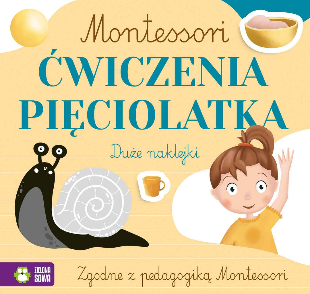 Zielona Sowa Książeczka dla dzieci Ćwiczenia pięciolatka Montessori