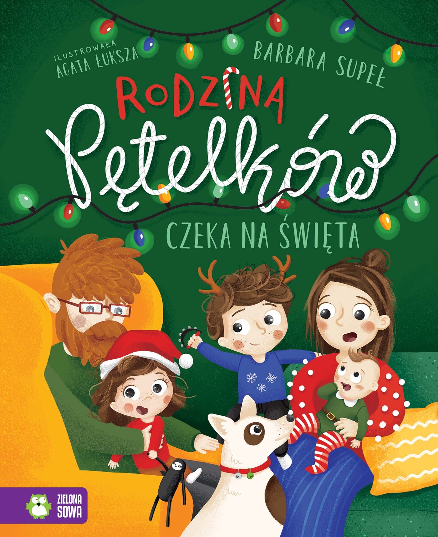 Zielona sowa Książka dla dzieci Rodzina Pętelków czeka na święta