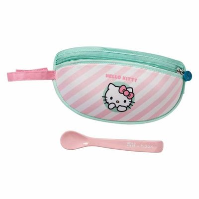 b.box Śliniak z kieszonką + łyżeczka Hello Kitty Candy Floss - 4kidspoint.pl