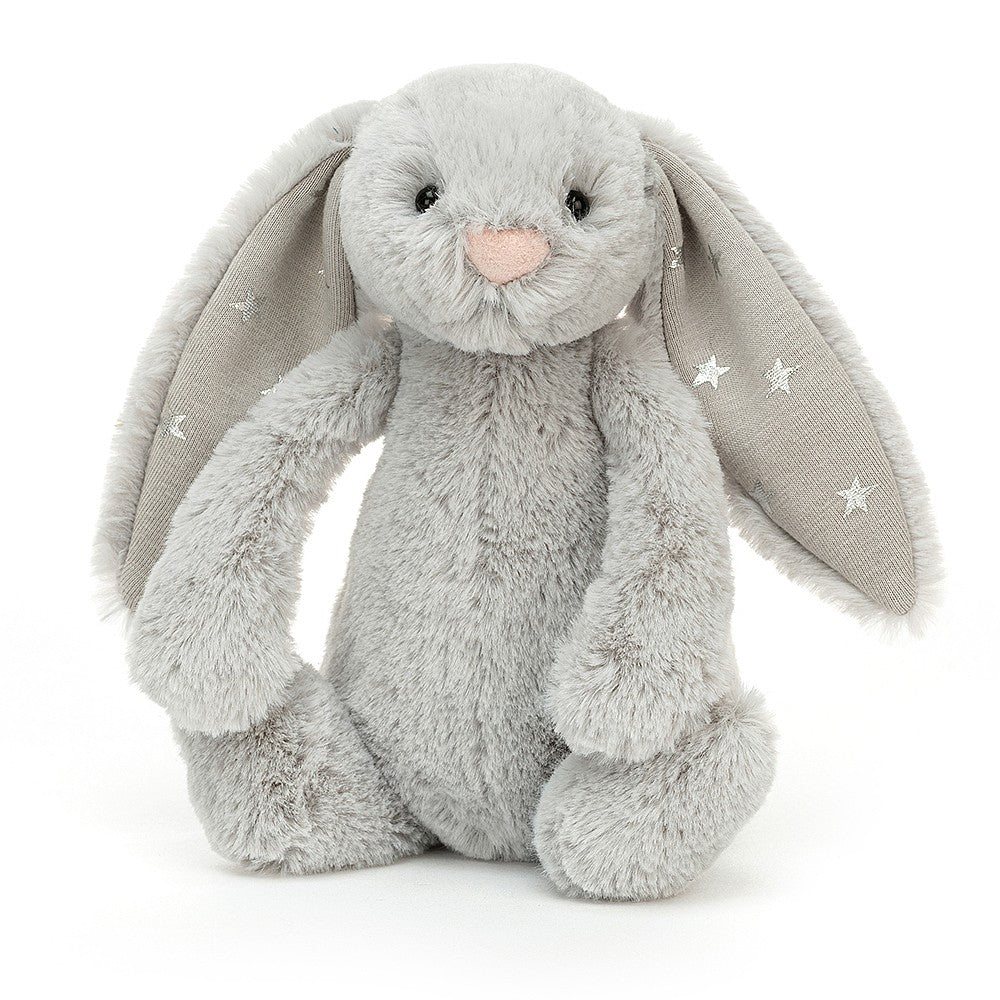 Jellycat Królik 18 cm szary uszy z gwiadkami