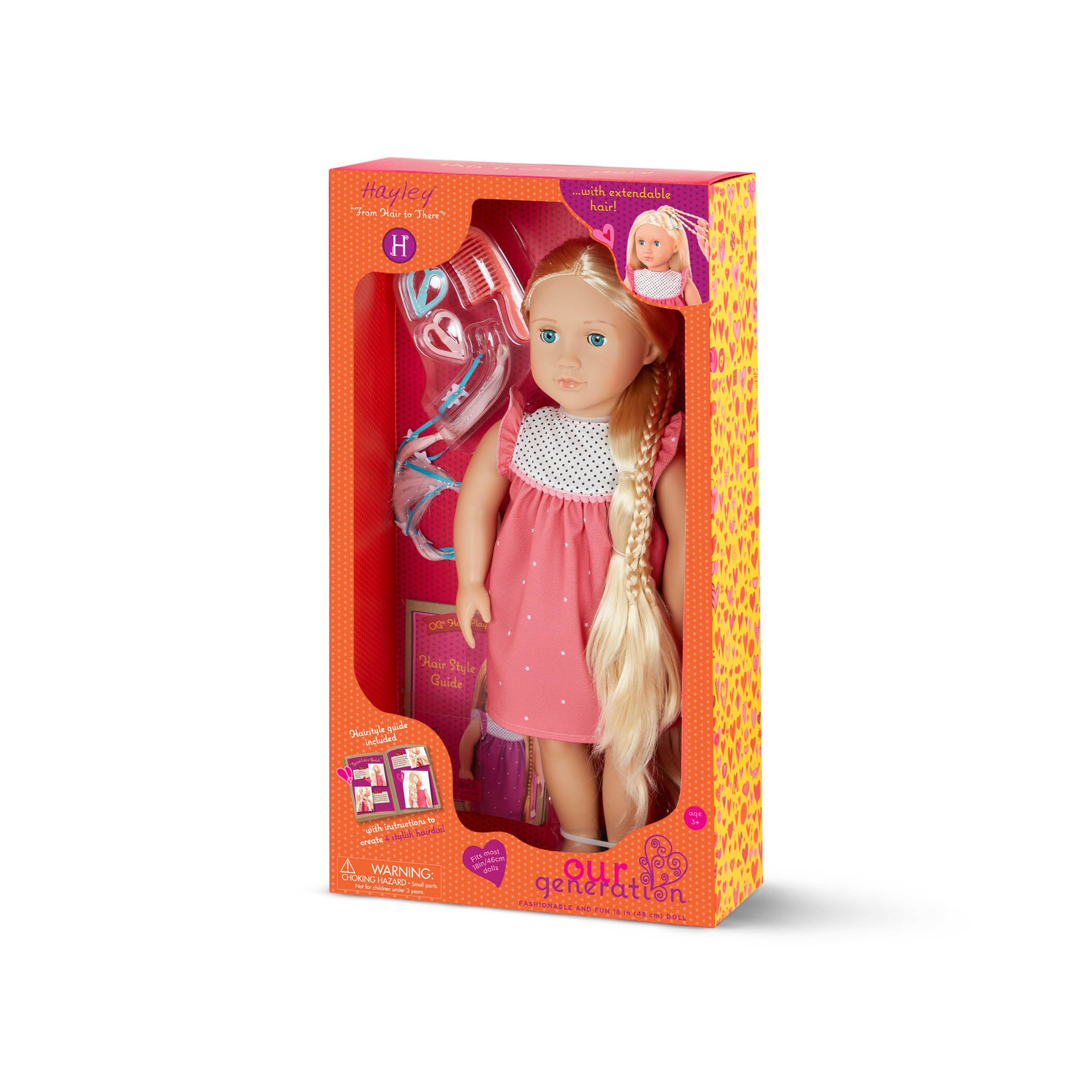 OurGeneration Lalka Hayley 46cm z regulowanymi włosami do stylizacji - 4kidspoint.pl