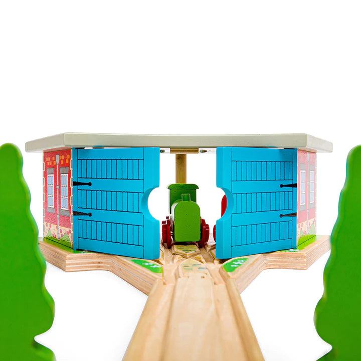 Bigjigs Toys Parowozownia Dla Trzech Lokomotyw