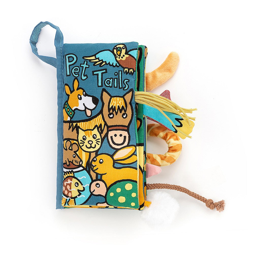 Jellycat Książeczka sensoryczna z ogonami Zwierzęta domowe - 4kidspoint.pl