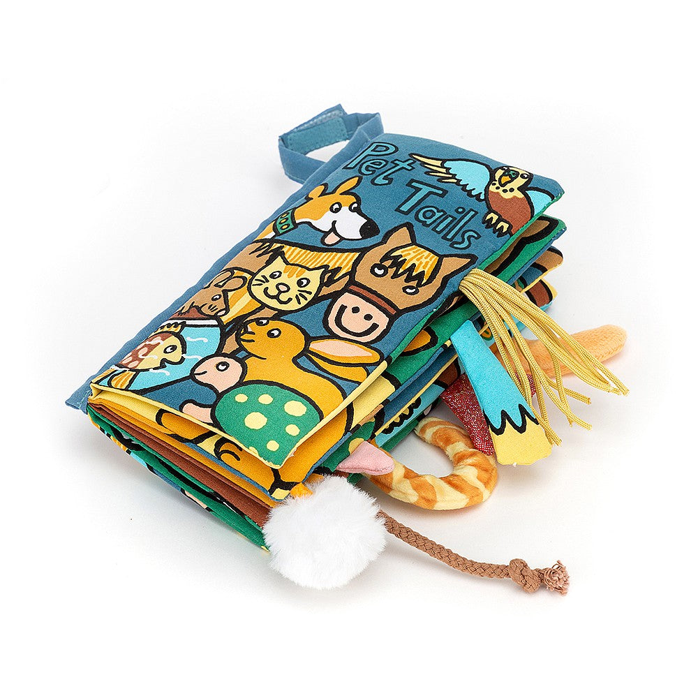 Jellycat Książeczka sensoryczna z ogonami Zwierzęta domowe - 4kidspoint.pl