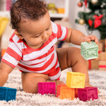 B.Toys Miękkie klocki edukacyjne mały zestaw 10 klocków miętowy - 4kidspoint.pl