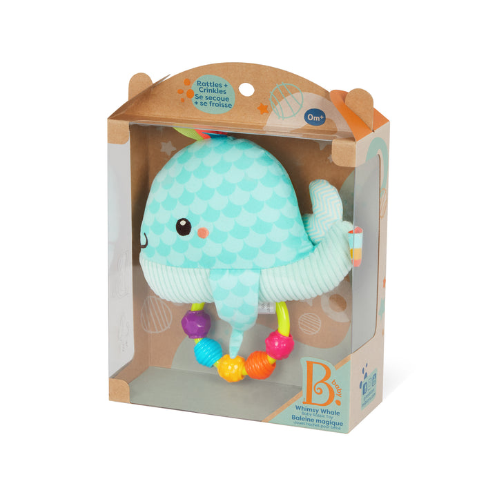B.Toys Whimsy Whale Grzechotka sensoryczna Wielorybek