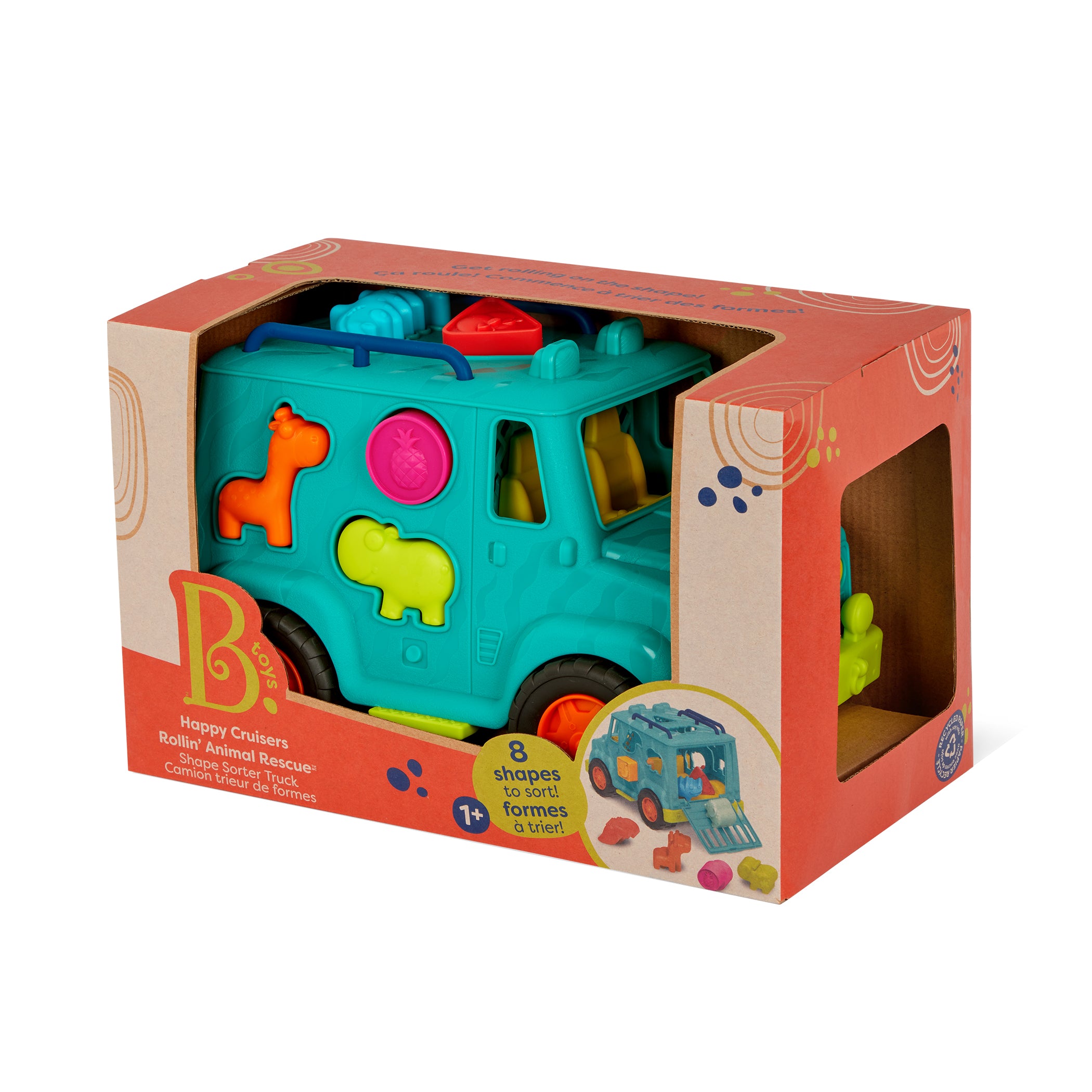 B.Toys Autko dla dziecka Sorter Ciężarówka Ratunkowa dla zwierząt