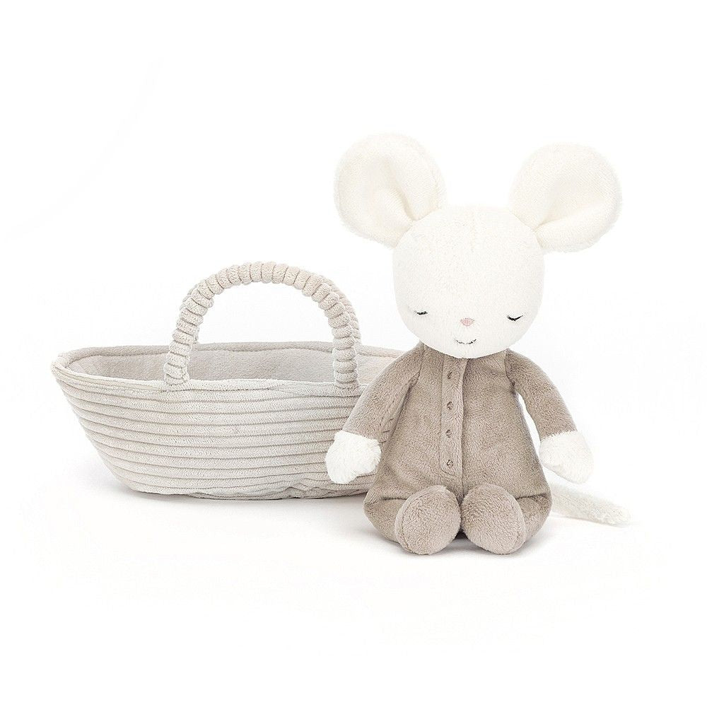 Jellycat Rock-a-Bye Myszka w koszyku 19 x 9 cm