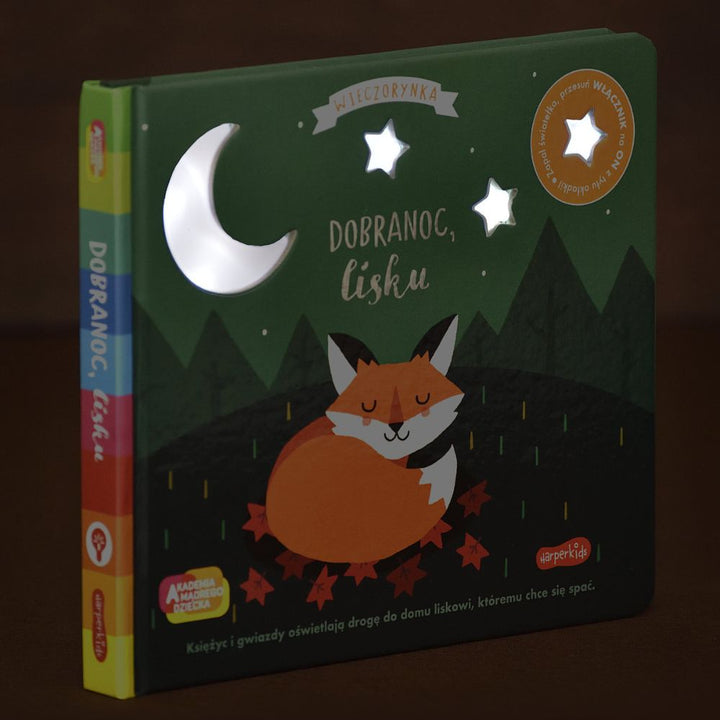 Wydawnictwo Harperkids Książka dla dzieci ze światełkami Dobranoc lisku