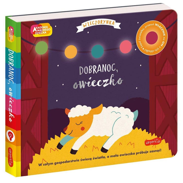 Wydawnictwo Harperkids Książka dla dzieci ze światełkami Dobranoc owieczko