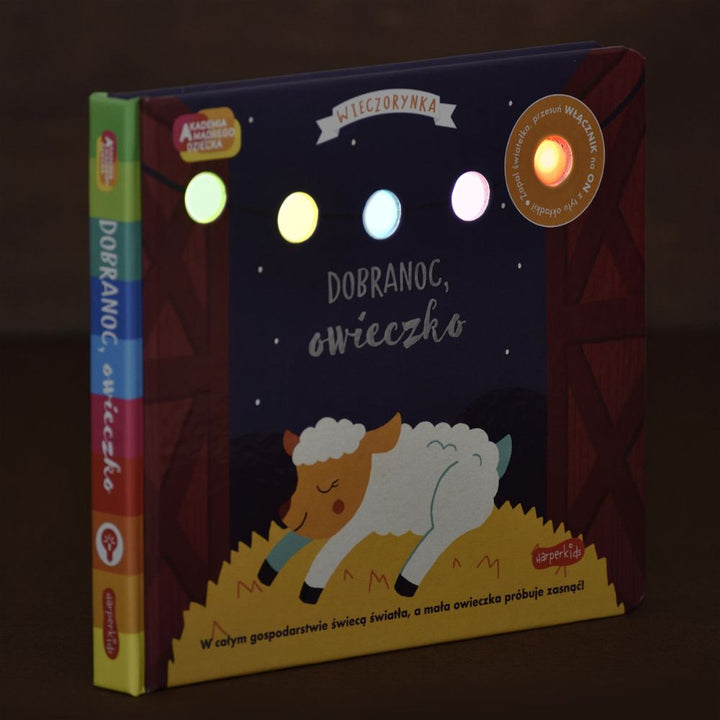 Wydawnictwo Harperkids Książka dla dzieci ze światełkami Dobranoc owieczko
