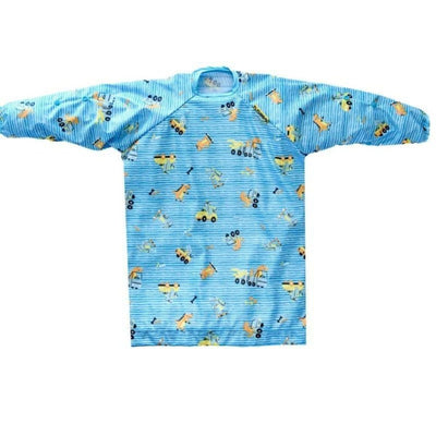 Bibado Wodoodporny śliniak z rękawami Turquoise Dino