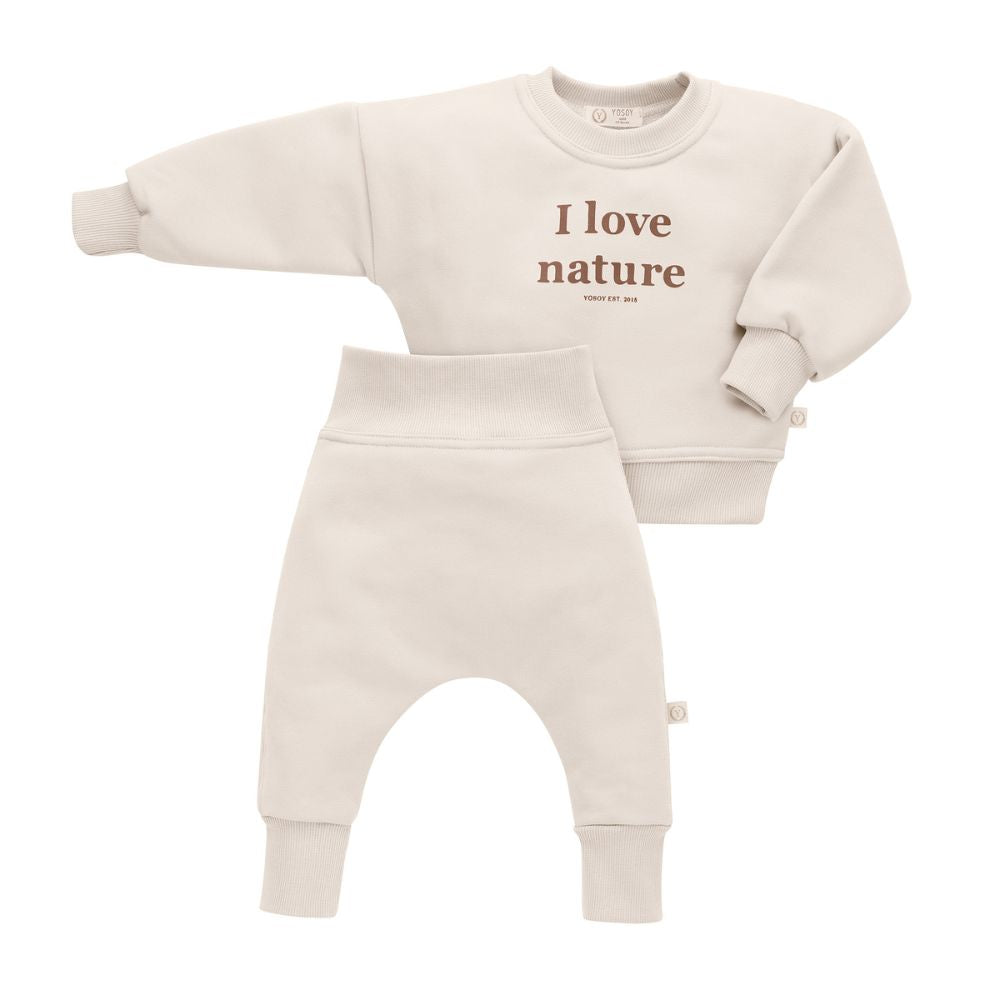 YOSOY Bawełniany dres dla dzieci 62/68 Nature Sunny Beige
