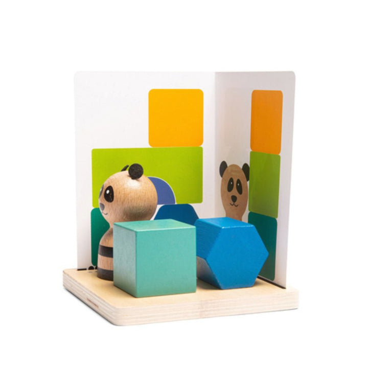 BS Toys Drewniana gra logiczna dla dzieci Łamigłówka puzzle 3D Panda