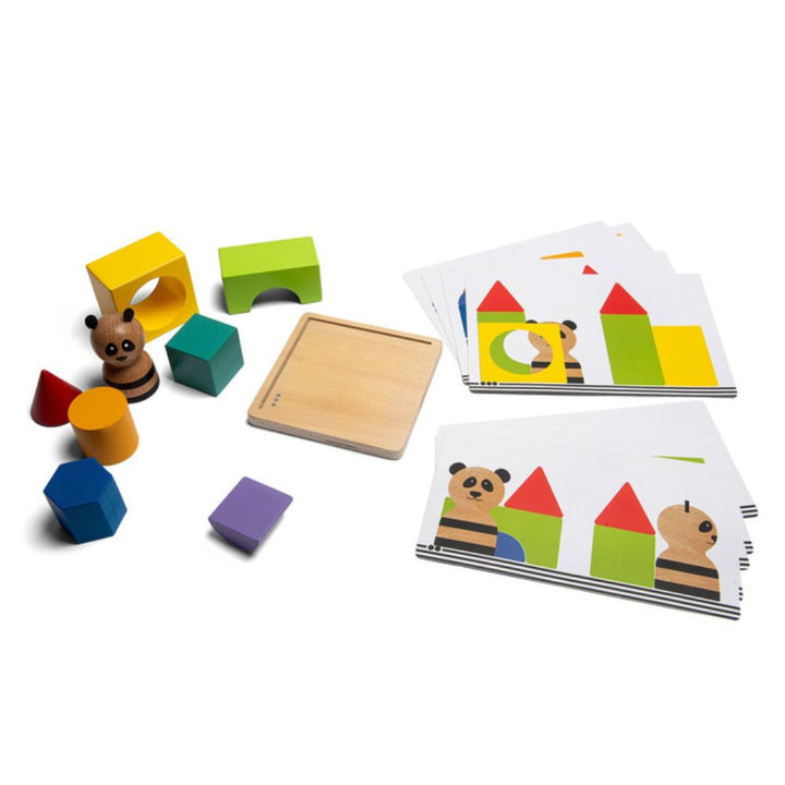 BS Toys Drewniana gra logiczna dla dzieci Łamigłówka puzzle 3D Panda