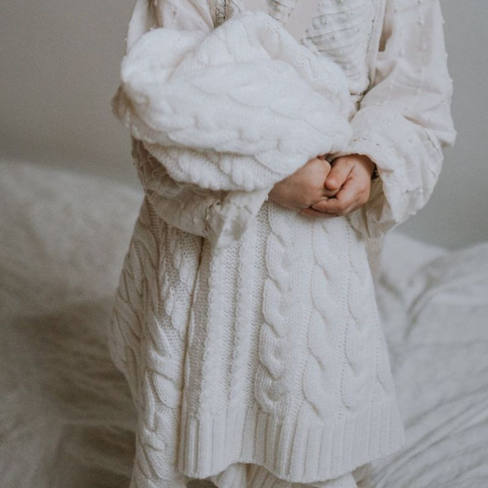 My Memi Kocyk z wełny merino Cream