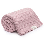 My Memi Kocyk z wełny merino Powder Pink