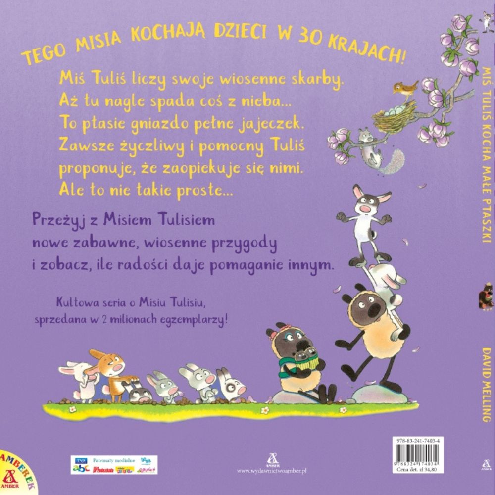 Wydawnictwo Amberek Książka dla dzieci Miś Tuliś kocha małe ptaszki