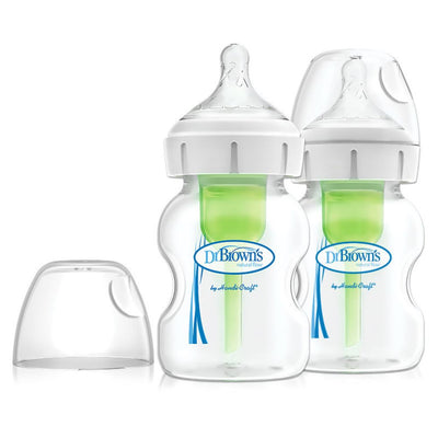 Dr Brown′s butelka do karmienia Options+ 150ml z szeroką szyjką Zielona 2 pak