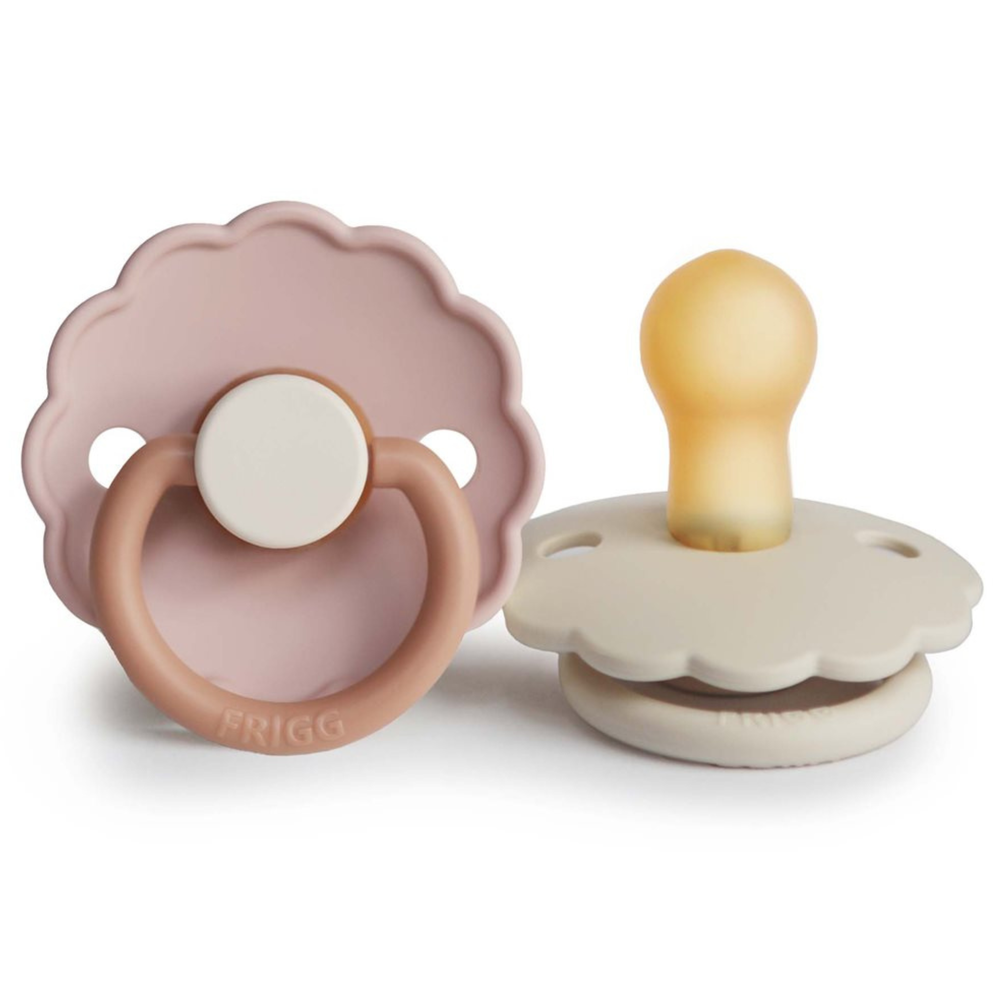 Frigg Smoczek dla niemowalaka Kauczukowy 2Pak Biscuit/Cream 0+