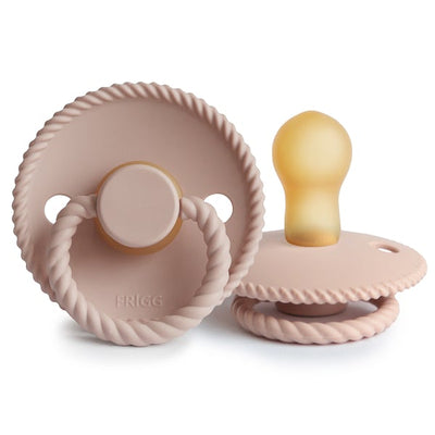 Frigg Smoczek kauczukowy okrągły Rope Blush 6+ - 4kidspoint.pl