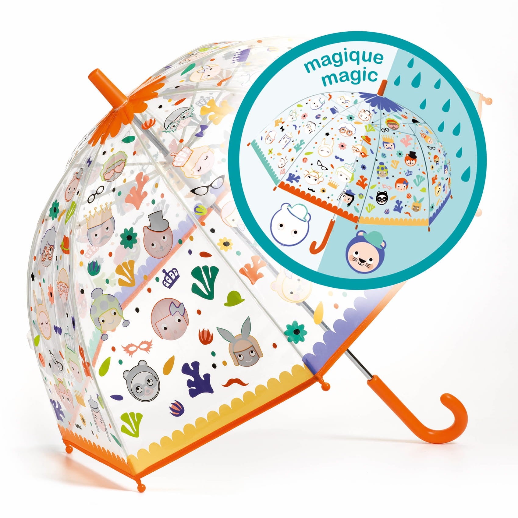 Djeco Parasol dla dzieci przeciwdeszczowy Magiczne Buźki - 4kidspoint.pl