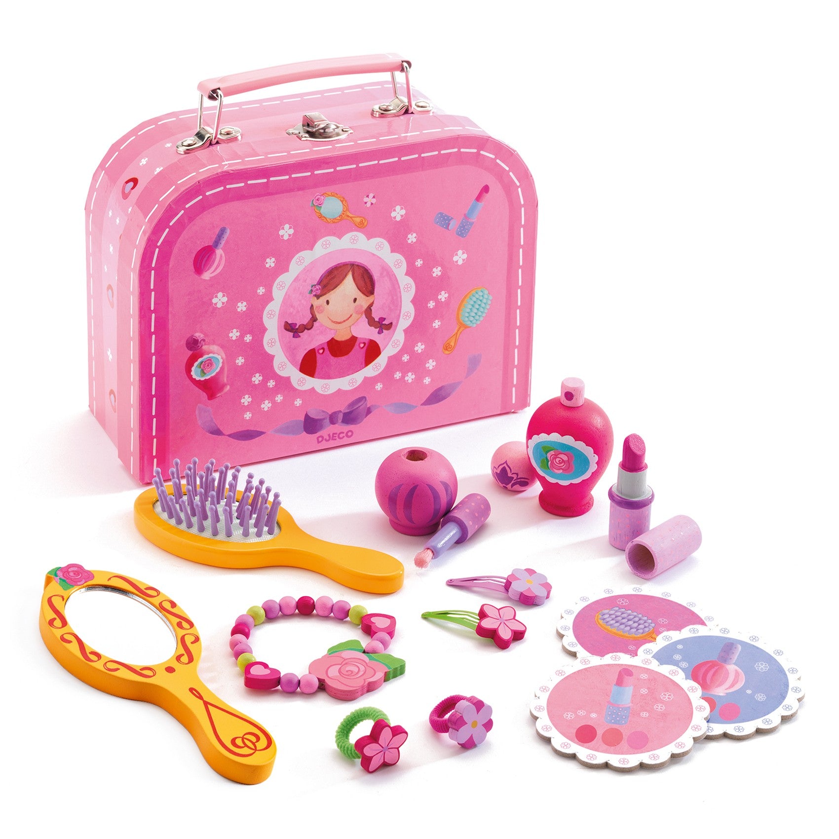 Djeco Kosmetyczka dla dziewczynki z drewnianymi akcesoriami - 4kidspoint.pl