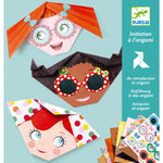 Djeco Zestaw kreatywny Origami i naklejki Wesołe twarze - 4kidspoint.pl