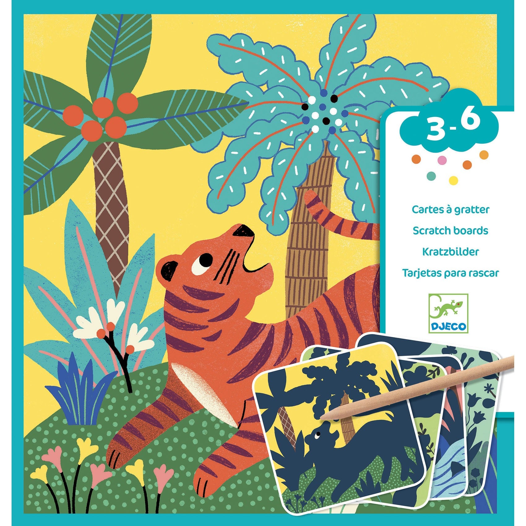 Djeco Wydrapywanka dla dzieci Zwierzęta z Dżungli - 4kidspoint.pl