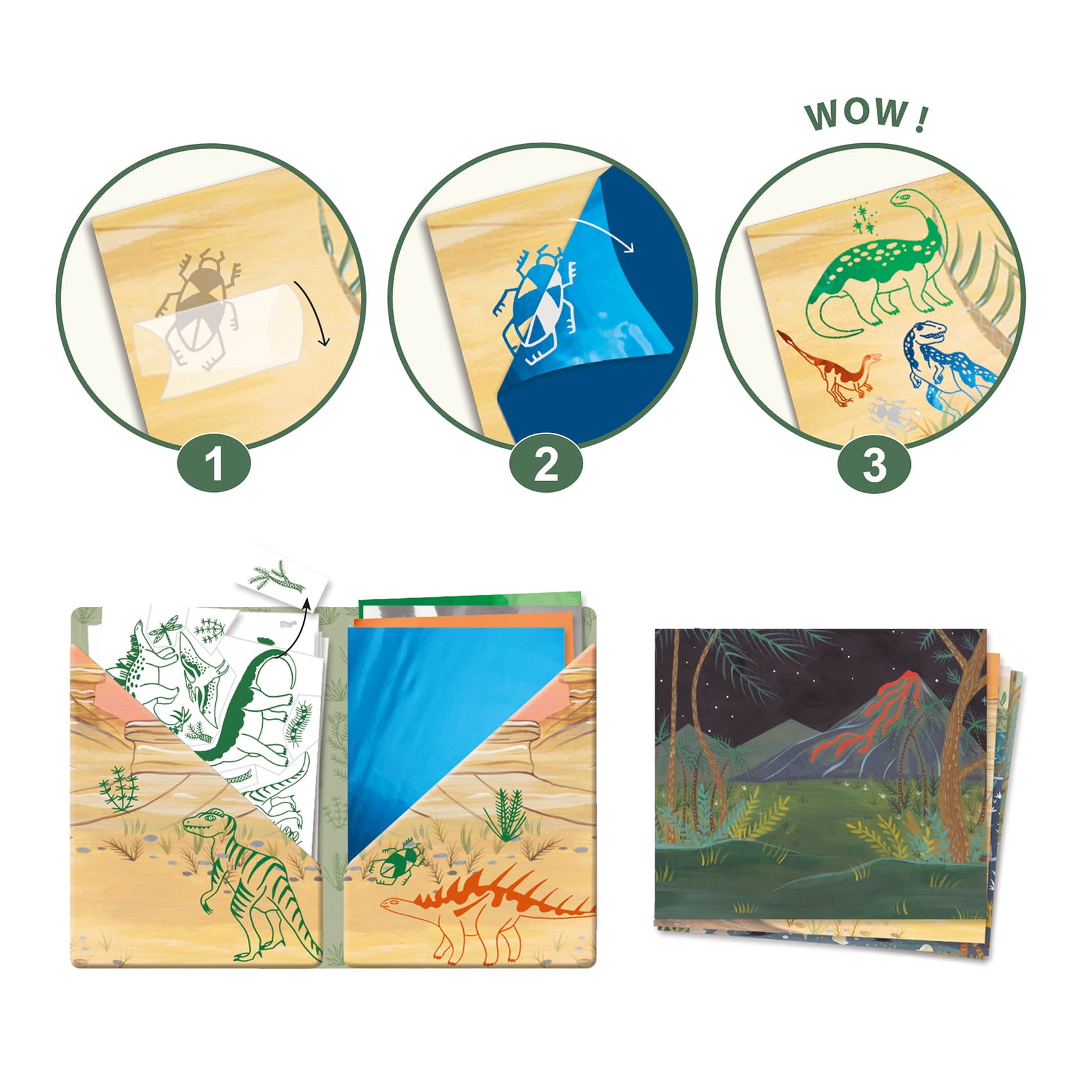 Djeco Zestaw Artystyczne łatki Dinozaury - 4kidspoint.pl