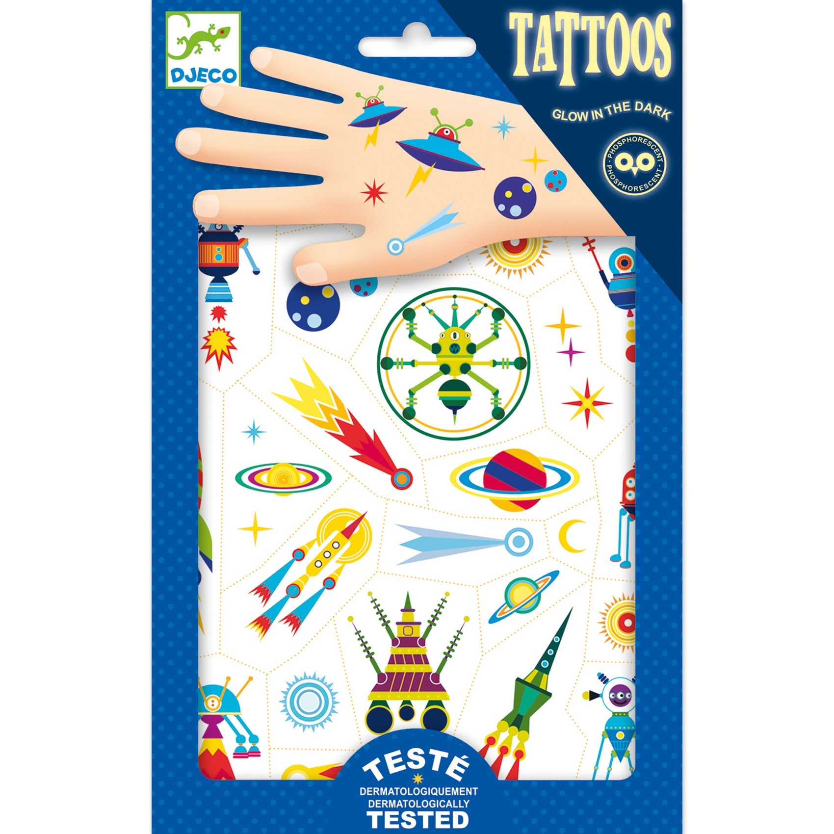 Djeco Tatuaże Kosmos świecące w ciemności - 4kidspoint.pl
