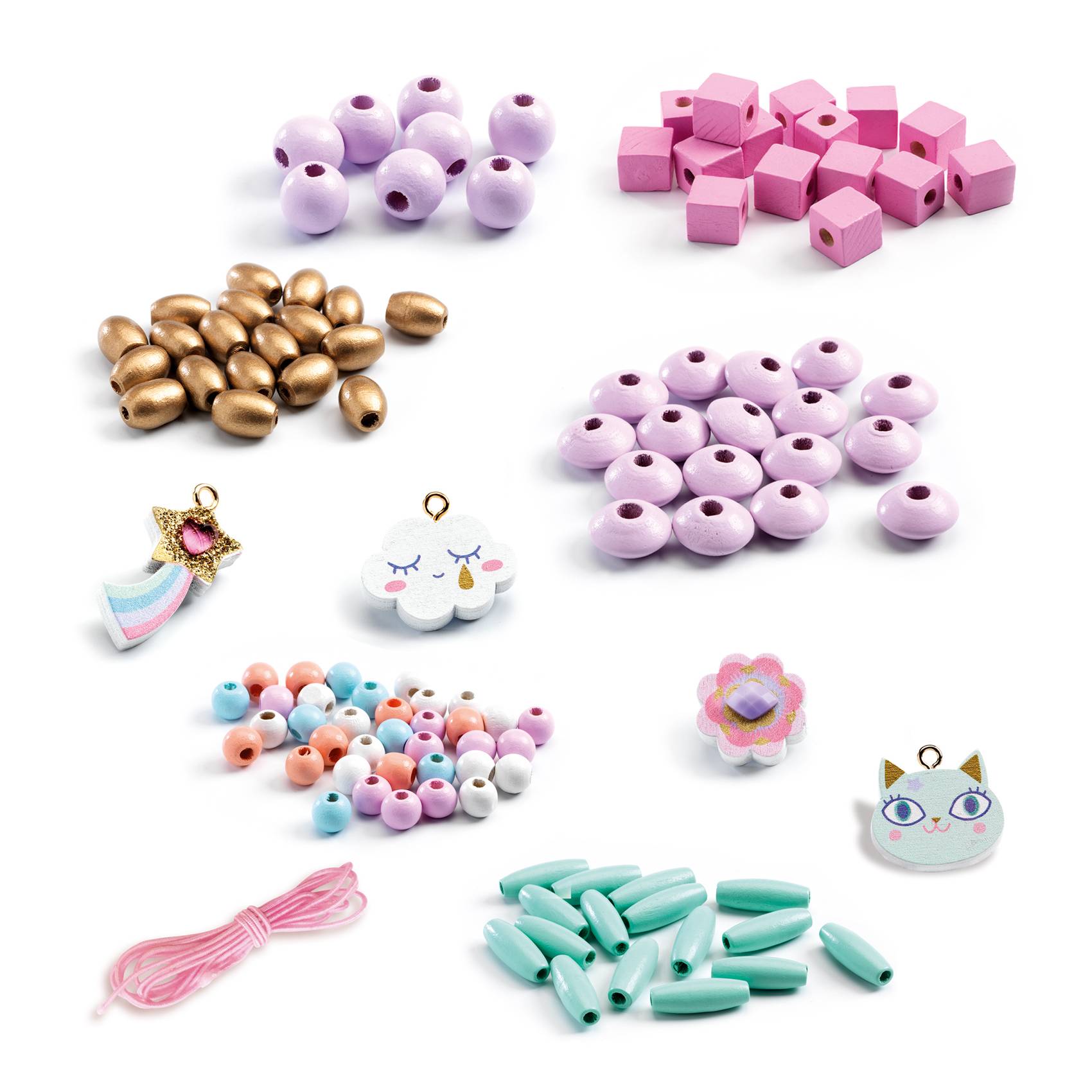 Djeco Koraliki do tworzenia biużuterii Tęcza - 4kidspoint.pl