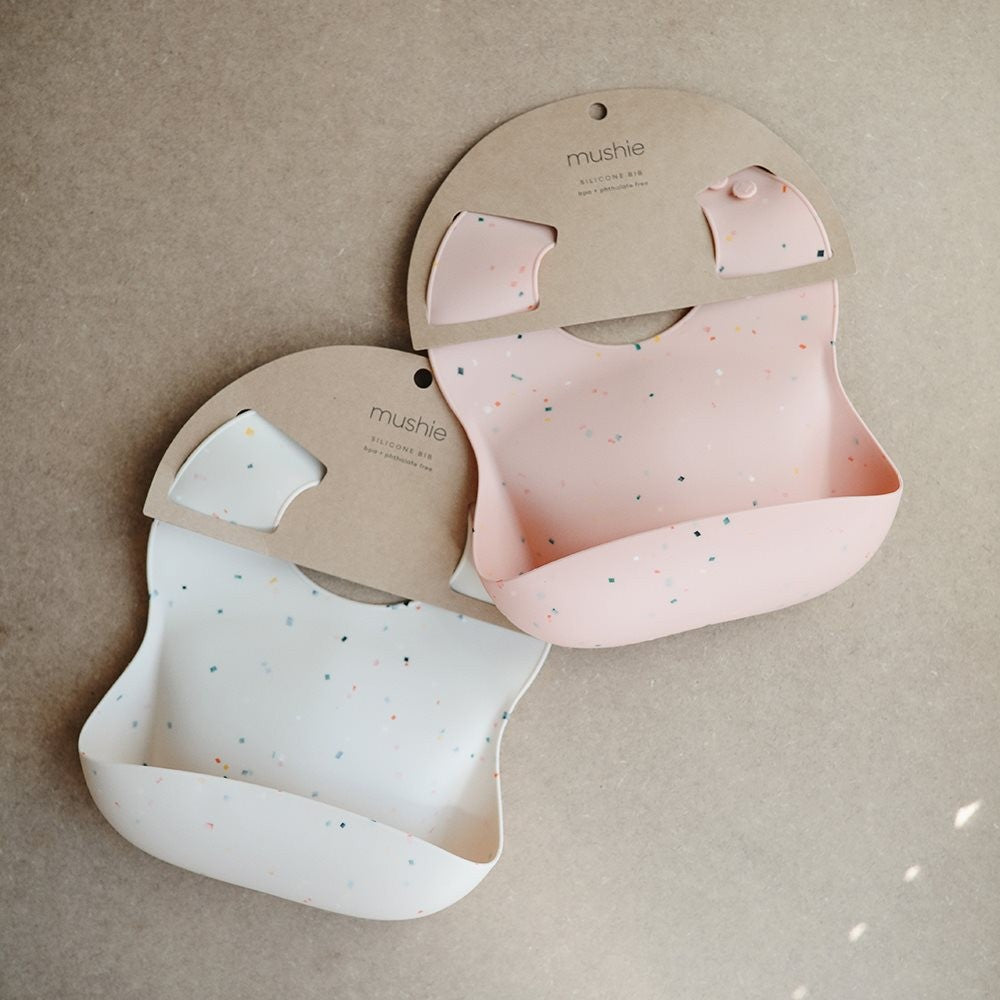 Mushie Silikonowy śliniak dla dziecka Vanilla Confetti