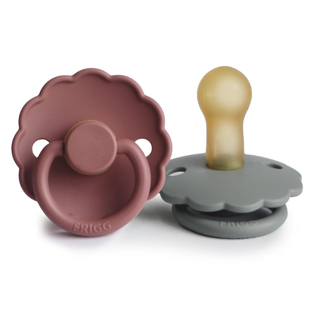 Frigg Smoczek dla niemowlaka kauczukowy 2pak Daisy French Gray/Woodchuck 6m+