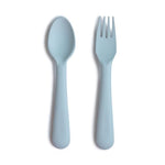 Mushie Sztućce dla dzieci do nauki samodzielnego jedzenia Powder Blue