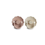 Frigg Smoczki dla dzieci Daisy Kauczuk Blush Cream 2 Pack Rozmiar 2
